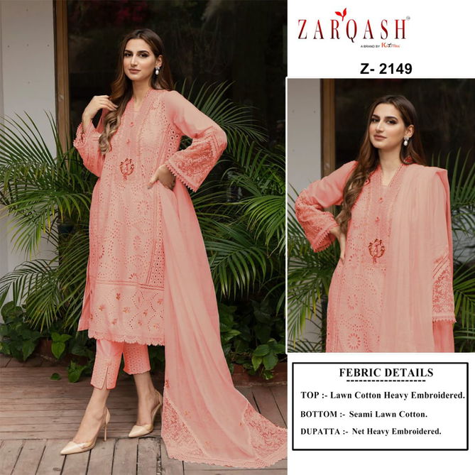 Zarqash Chikankari New Fancy Exclusive Wear Cotton Latest Pakistani Salwar Kameez